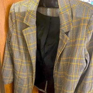 Plaid Women’s Blazer, open/no buttons, Sz S, NY&Co